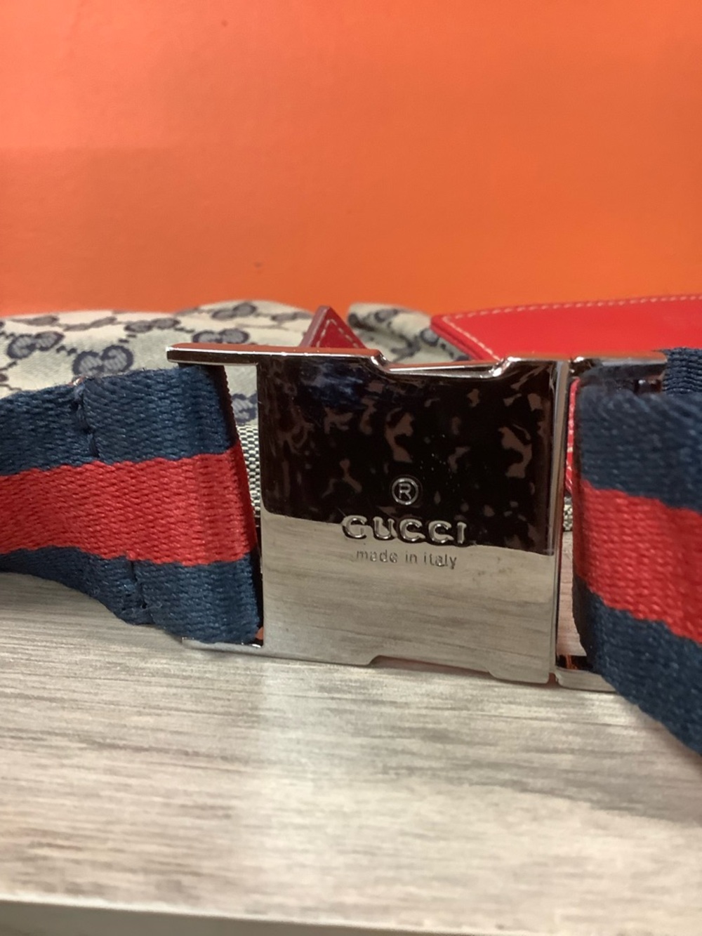 Gucci Signature Monogrammed Double Pocket Belt Bag - Picture 12 of 13